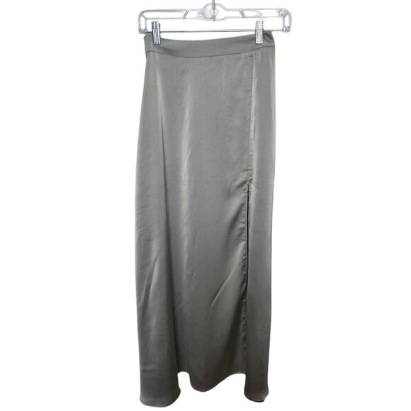 Sincerely Julies Gray/Silver Long Maxi A Line Front Slit Women's Skirt Size S - Picture 1 of 13